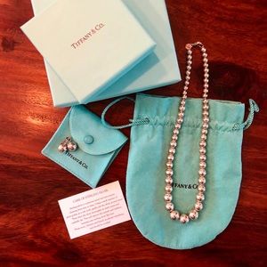 Tiffany Graduated Ball Necklace and Ball Earrings